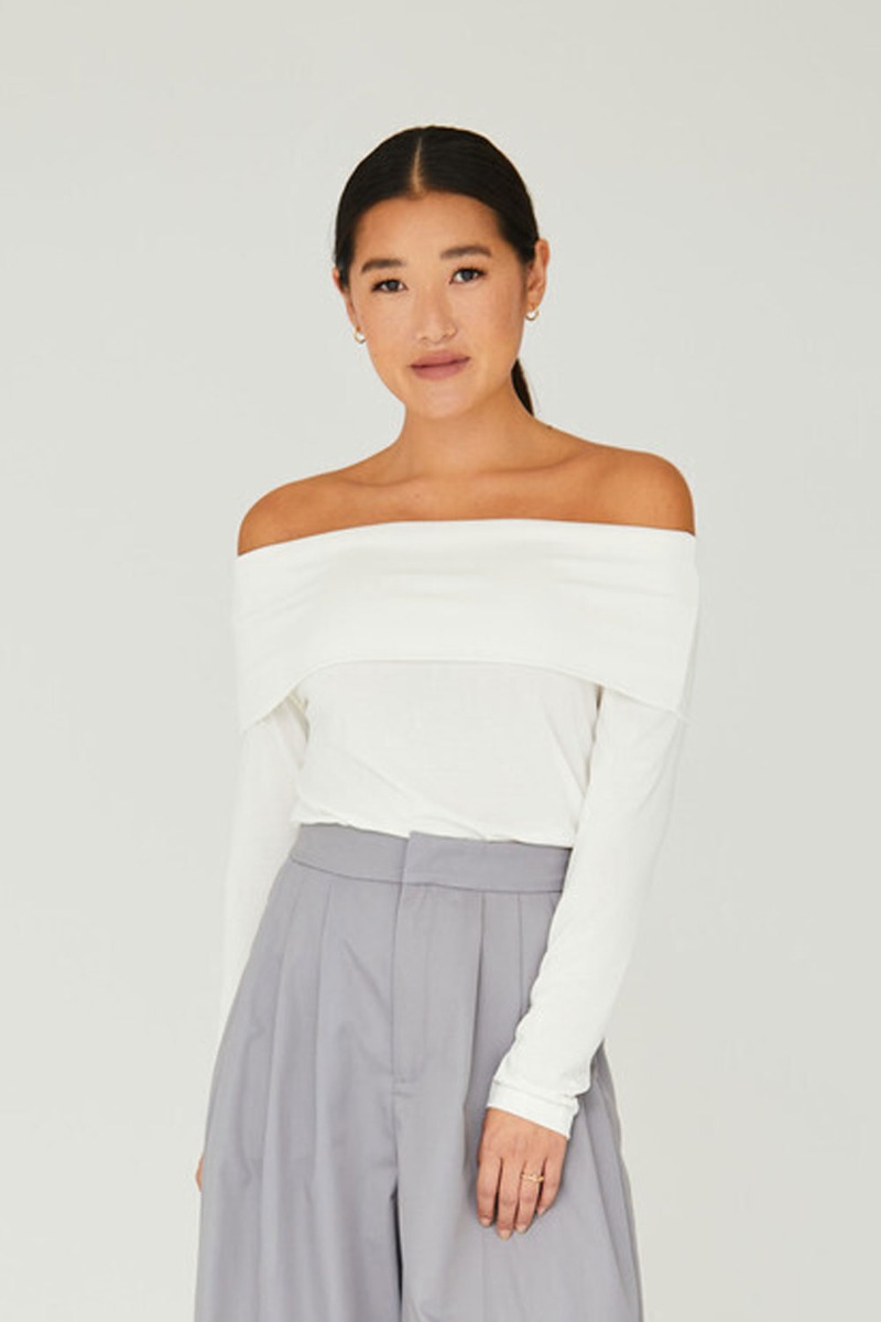 -view Bluse Joseph Off Shoulder Top White Levering Februar