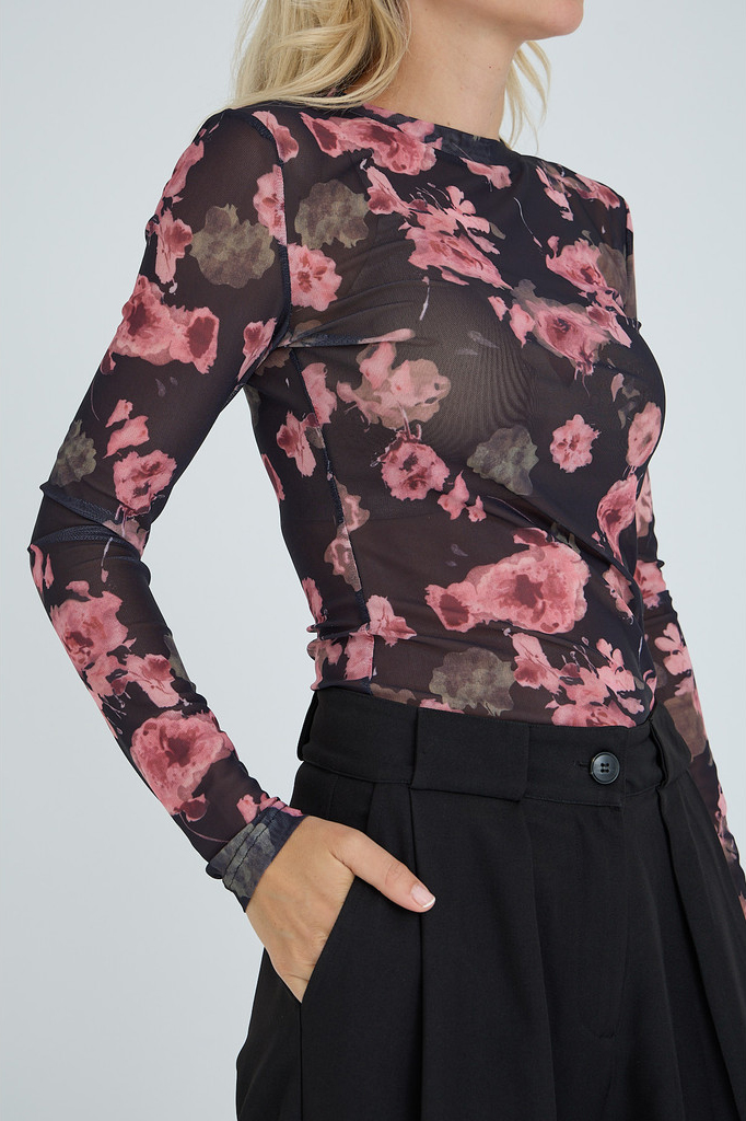 -view Bluse Silke Blouse Black Rosa