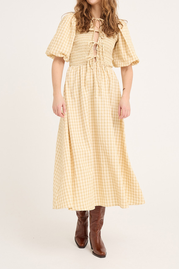 -view Kjole Tabita Dress Pale Yellow
