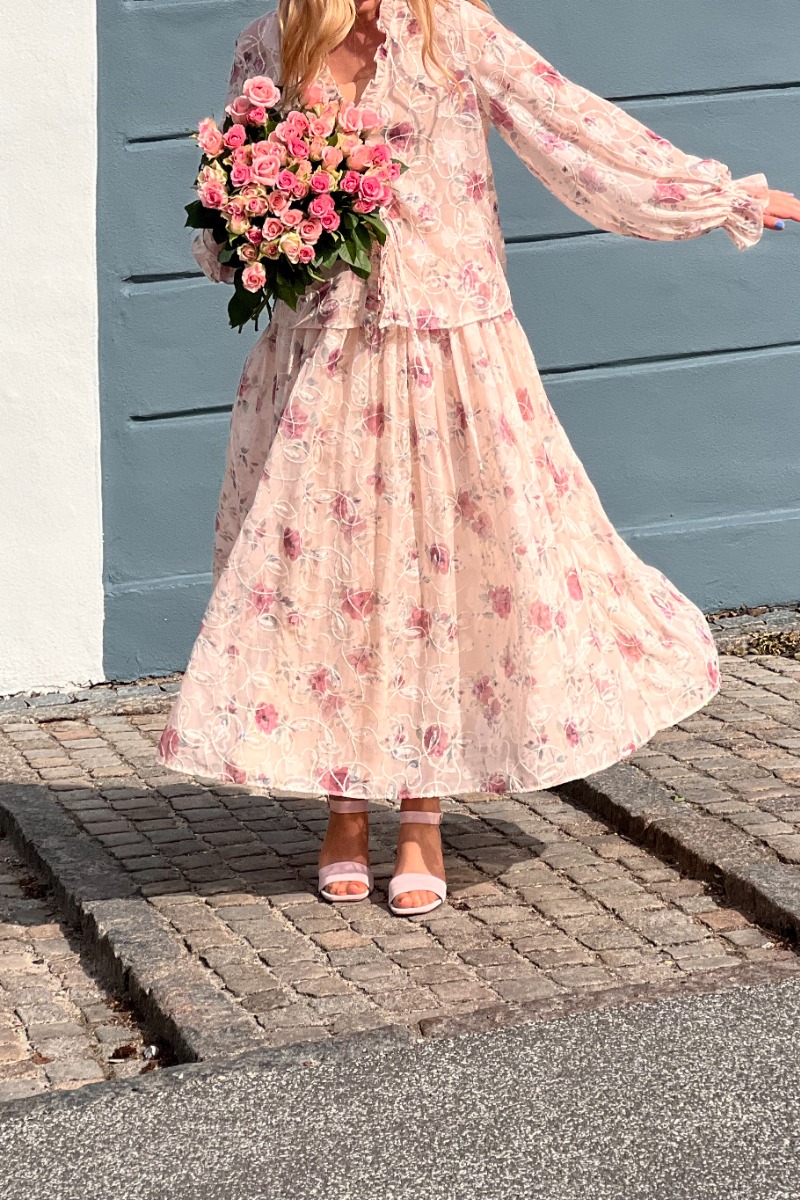 -view Nederdel Flounce Skirt Sand Dusty Green