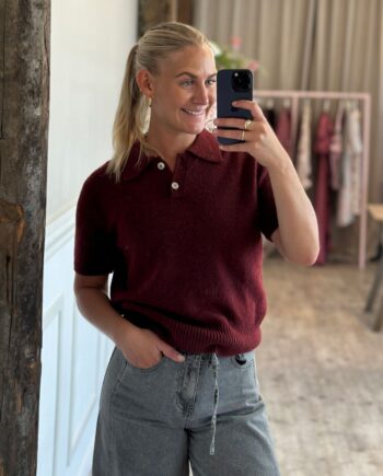 -view  -shirt Rena Polo Knit Blouse Bordeaux