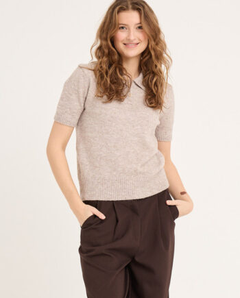 -view  -shirt Rena Polo Knit Blouse Sand
