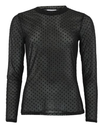 Continue Bluse Annie Mesh Dott Black