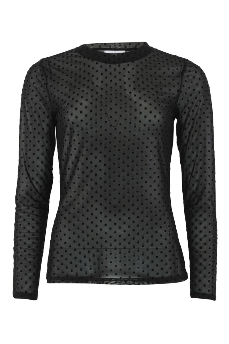 Continue Bluse Annie Mesh Dott Black