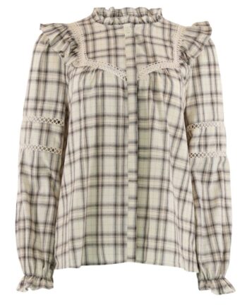 Continue Bluse Bodil Sand Checkered