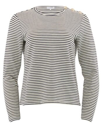 Continue Bluse Daimi White Black Stripe