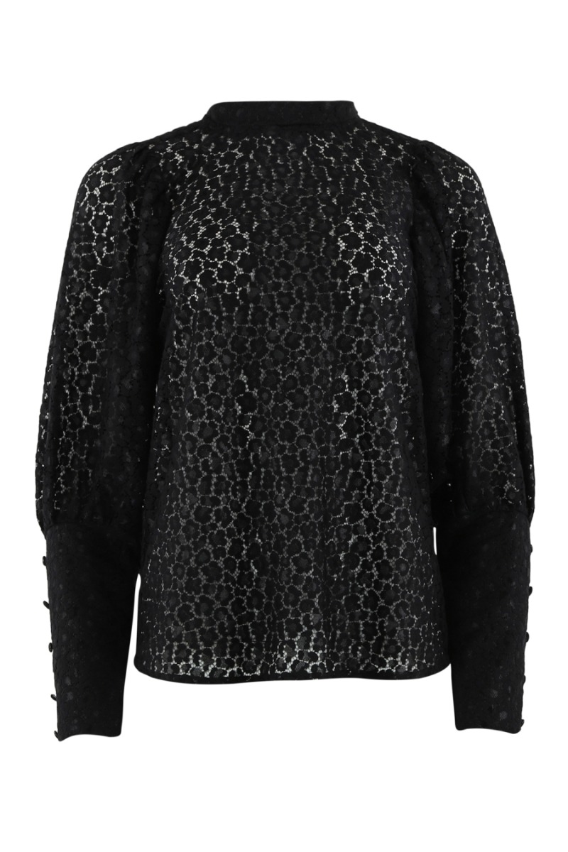 Continue Bluse Maja Tone Lace Black Lace