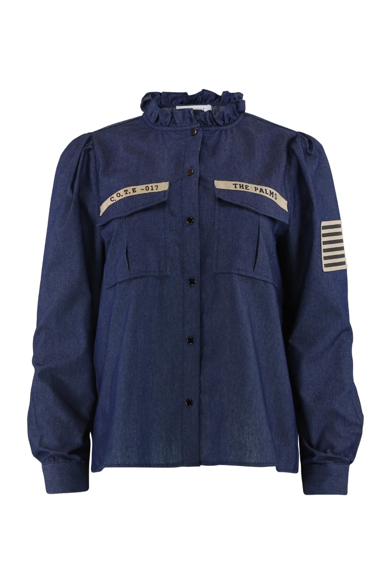 Continue Bluse Mili Patch Chambre Denim Blue
