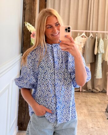 Continue Bluse Sia Blue Tone Lace Blue Lace