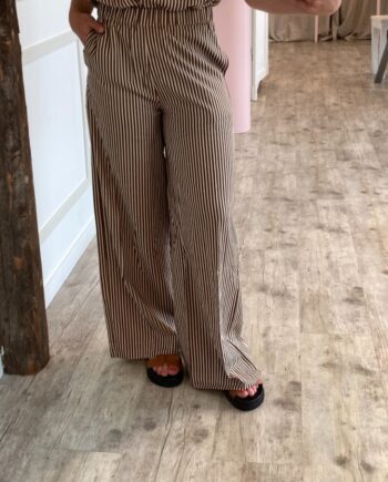 Continue Bukser Noah Stripe Pants Brown Small Stripe