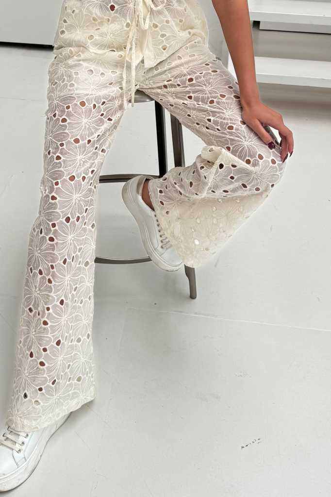 Continue Bukser Roberta Lace Off White