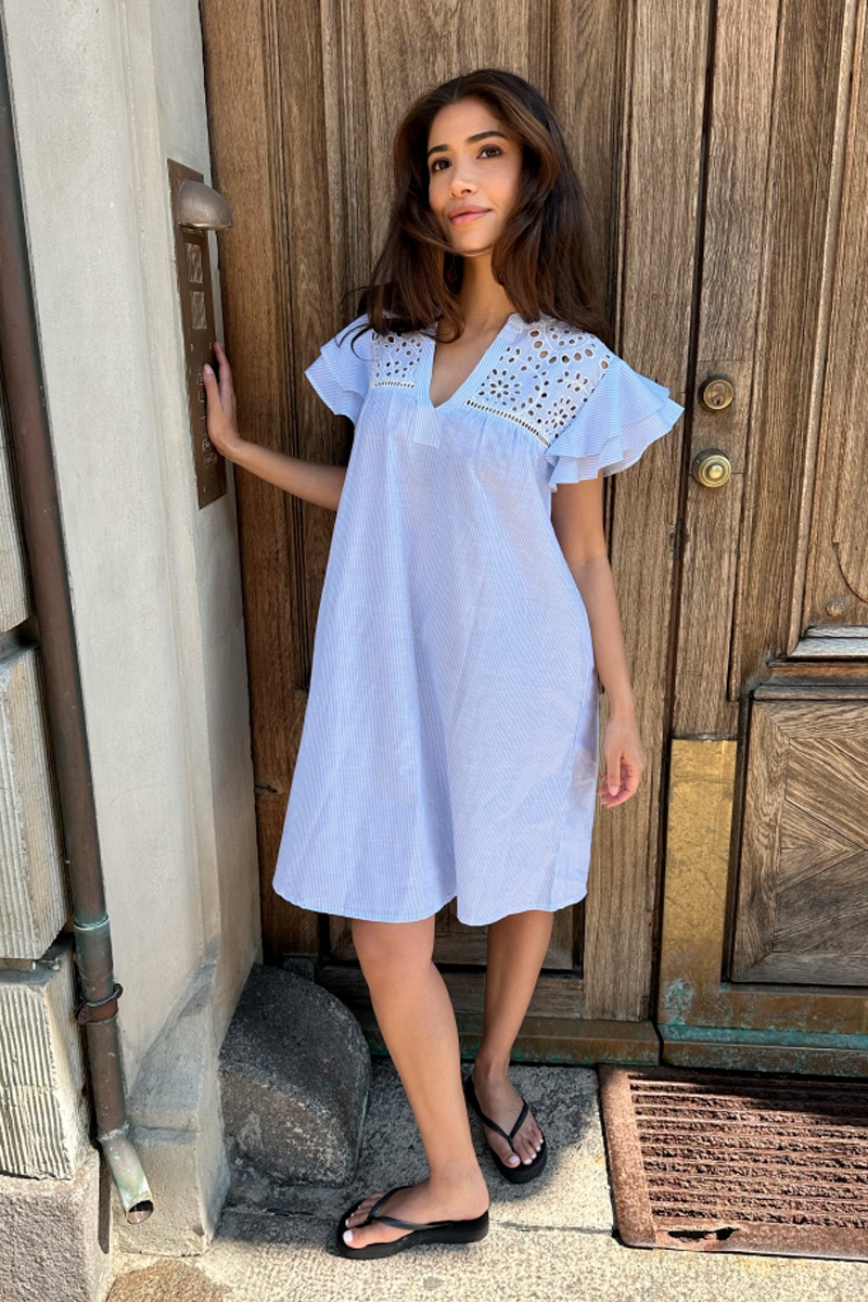 Continue Kjole Christel Dress Blue Stripe