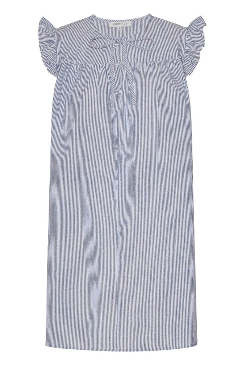 Continue Kjole Lilly Stripe Dress Blue Stripe