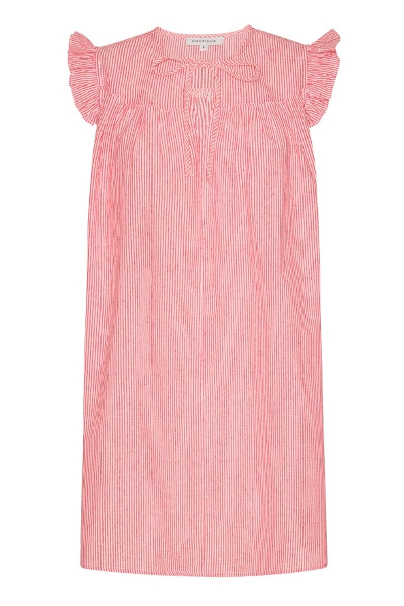 Continue Kjole Lilly Stripe Dress Red Stripe