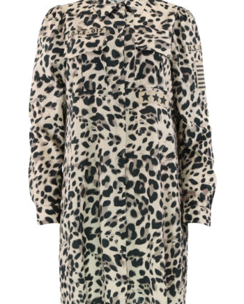 Continue Kjole Milli Leo Patch Dress Leo Brown