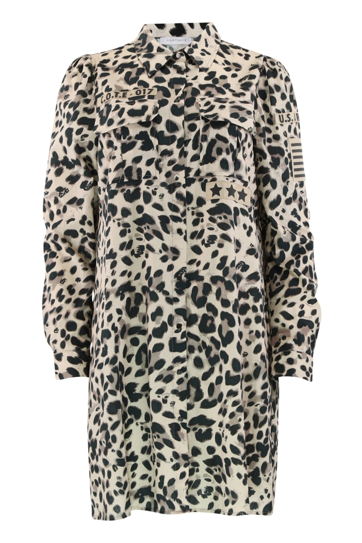 Continue Kjole Milli Leo Patch Dress Leo Brown