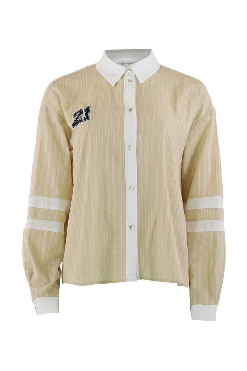 Continue Skjorte Ally 21 Small Stripe Sand White