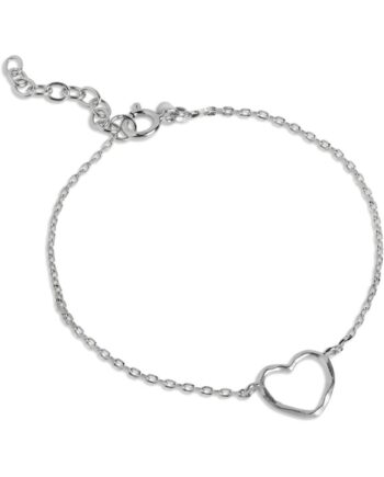 Enamel Armbånd Bracelet Organic Heart Silver