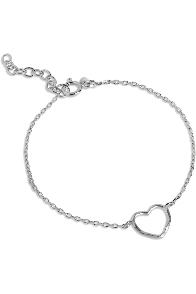 Enamel Armbånd Bracelet Organic Heart Silver