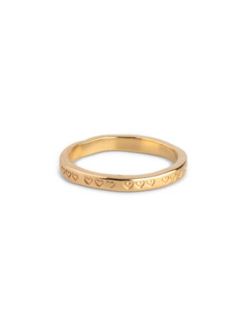 Enamel Ring Heart Gold