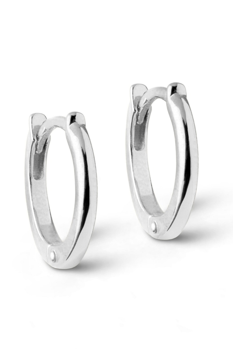 Enamel øreringe Classic Hoops Mm Silver