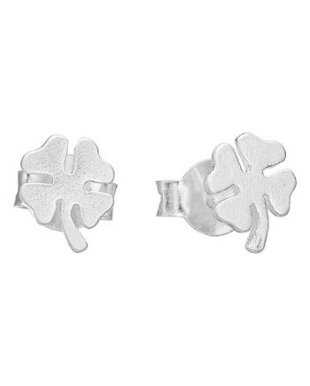 Enamel øreringe Clover Silver