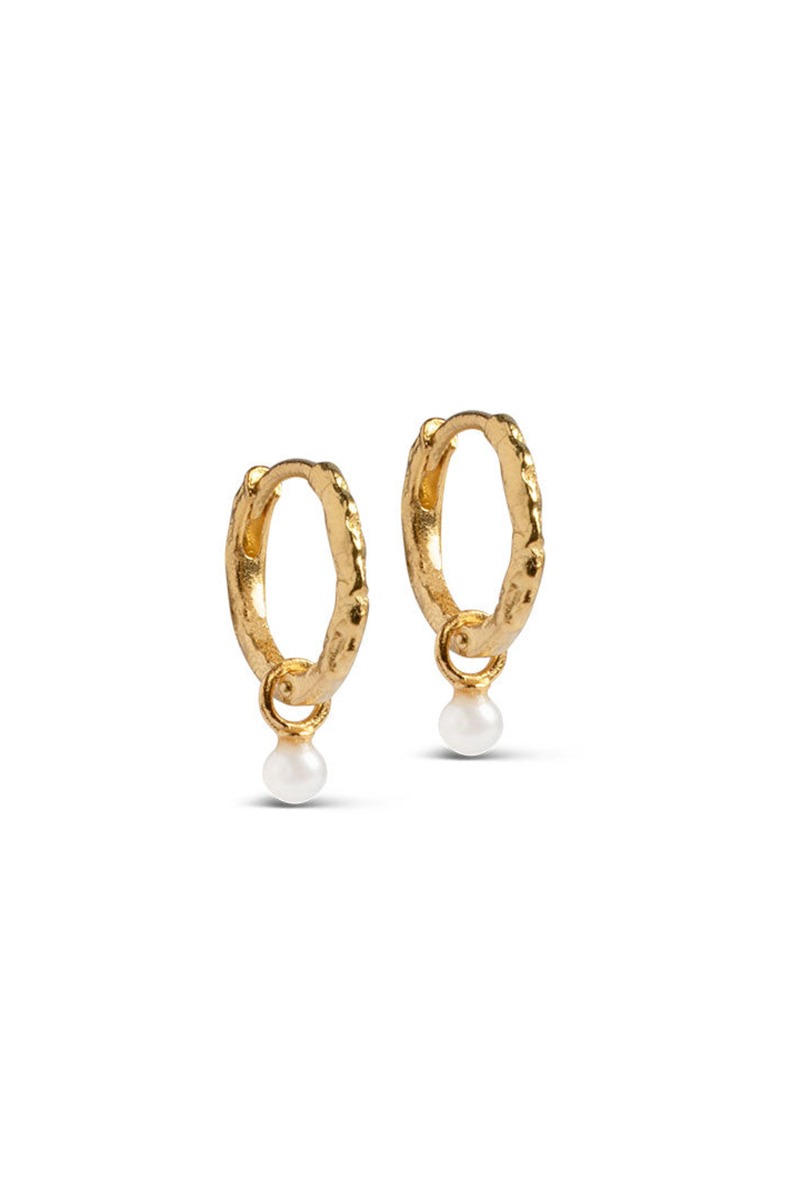 Enamel øreringe Copenhagen Hoops Belle Pearl Pearl