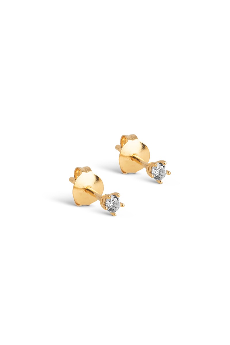 Enamel øreringe Copenhagen Studs Clara White Cz