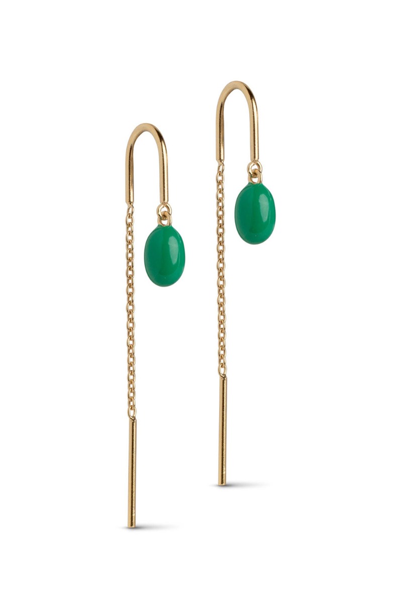 Enamel øreringe Earring Eleanor Grass Green