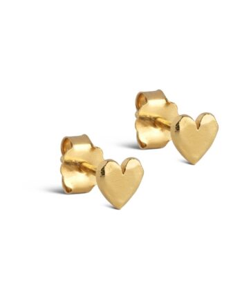 Enamel øreringe Heart Studs Gold