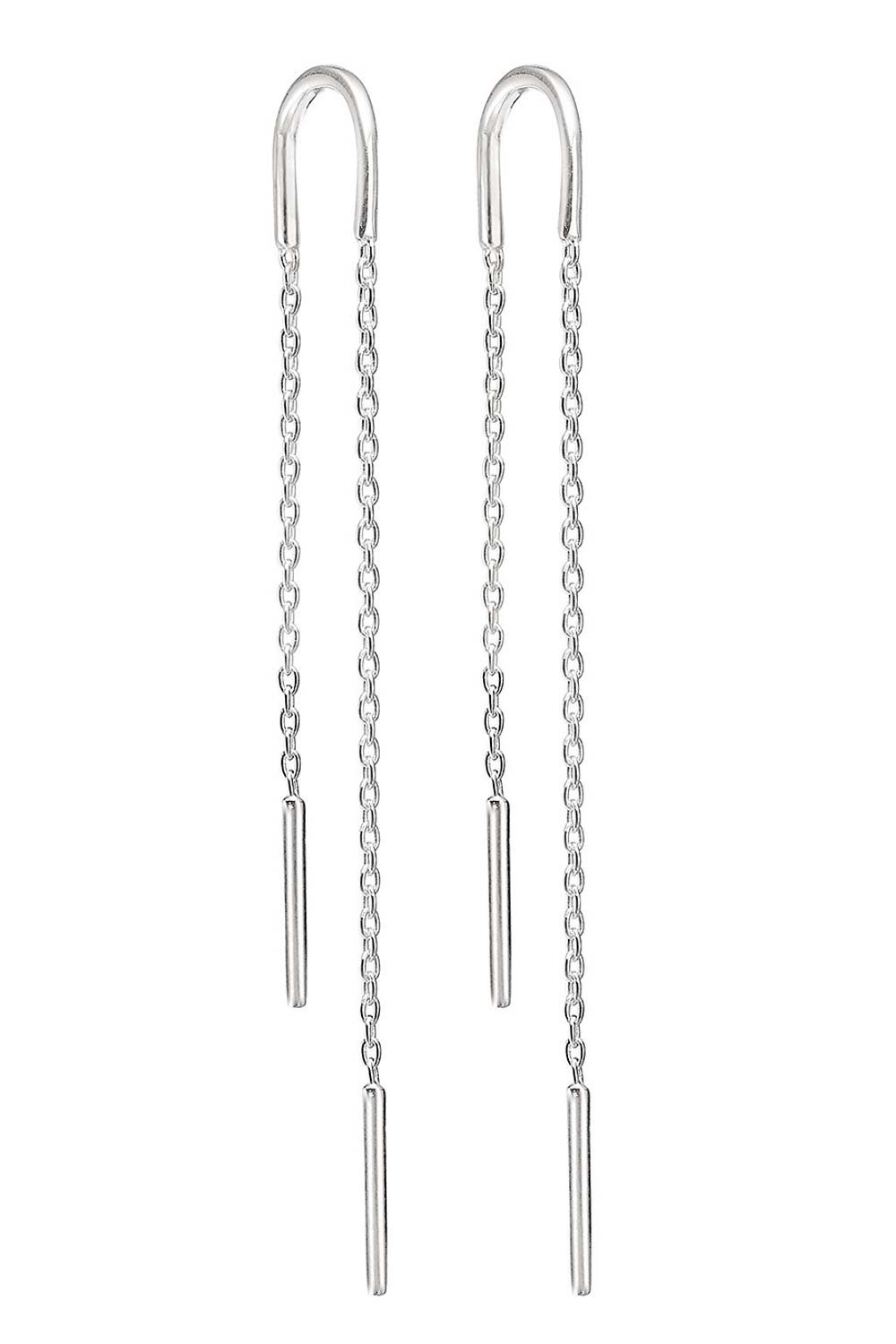 Enamel øreringe Hoop Chain Silver