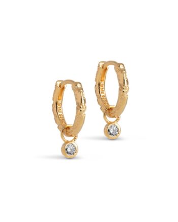 Enamel øreringe Hoops  Belle Cz White Cz
