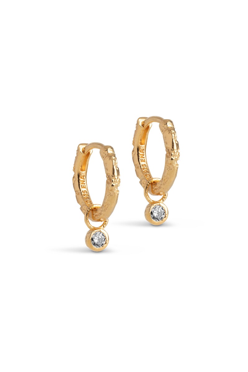 Enamel øreringe Hoops Belle Cz White Cz
