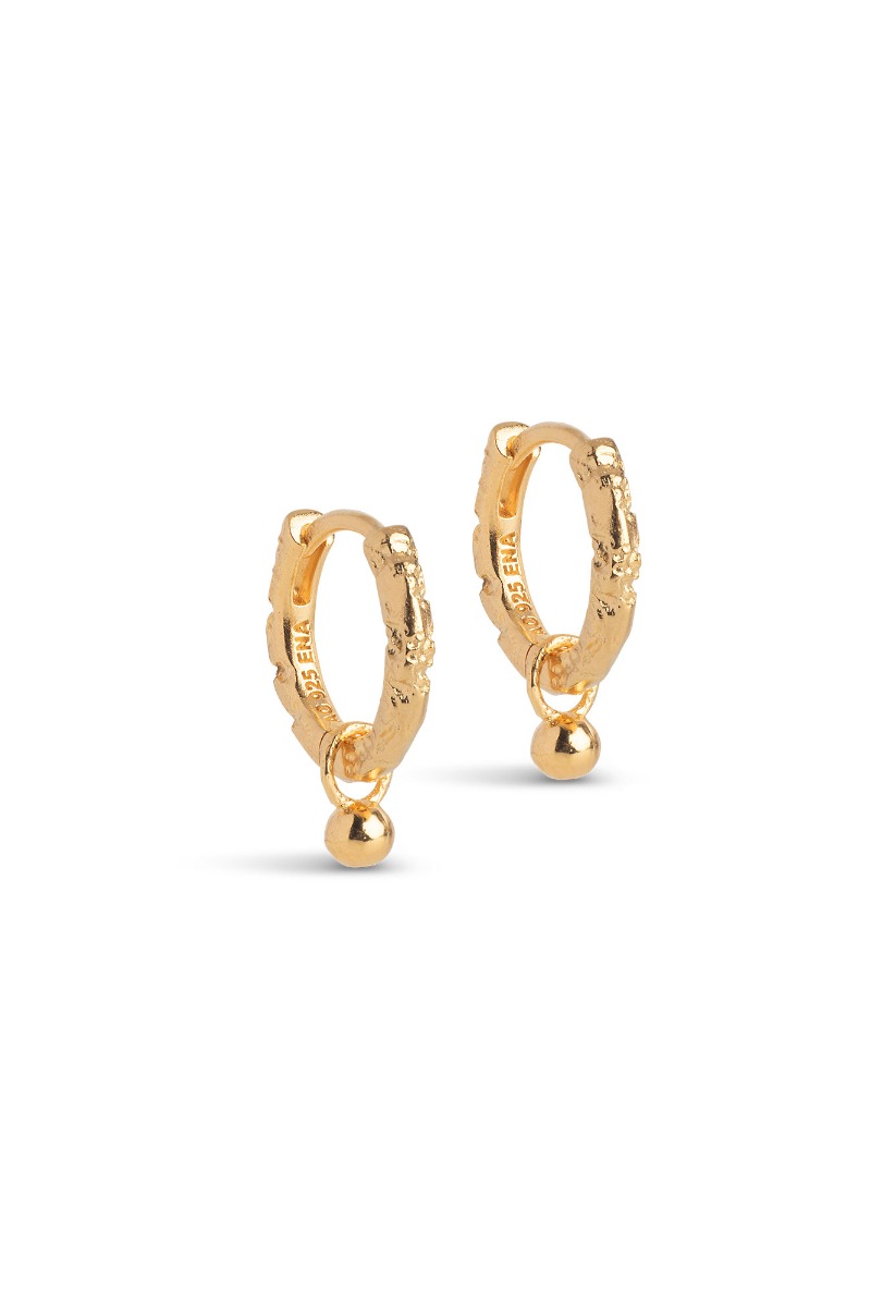 Enamel øreringe Hoops Belle Gold