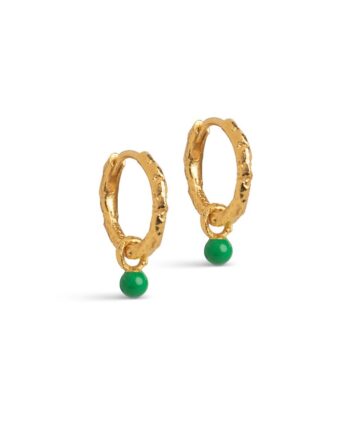 Enamel øreringe Hoops Belle Grass Green