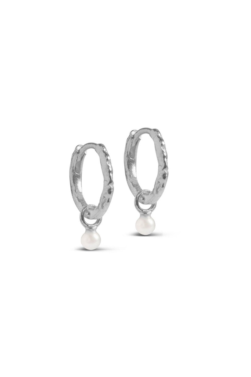 Enamel øreringe Hoops Belle Pearl Pearl