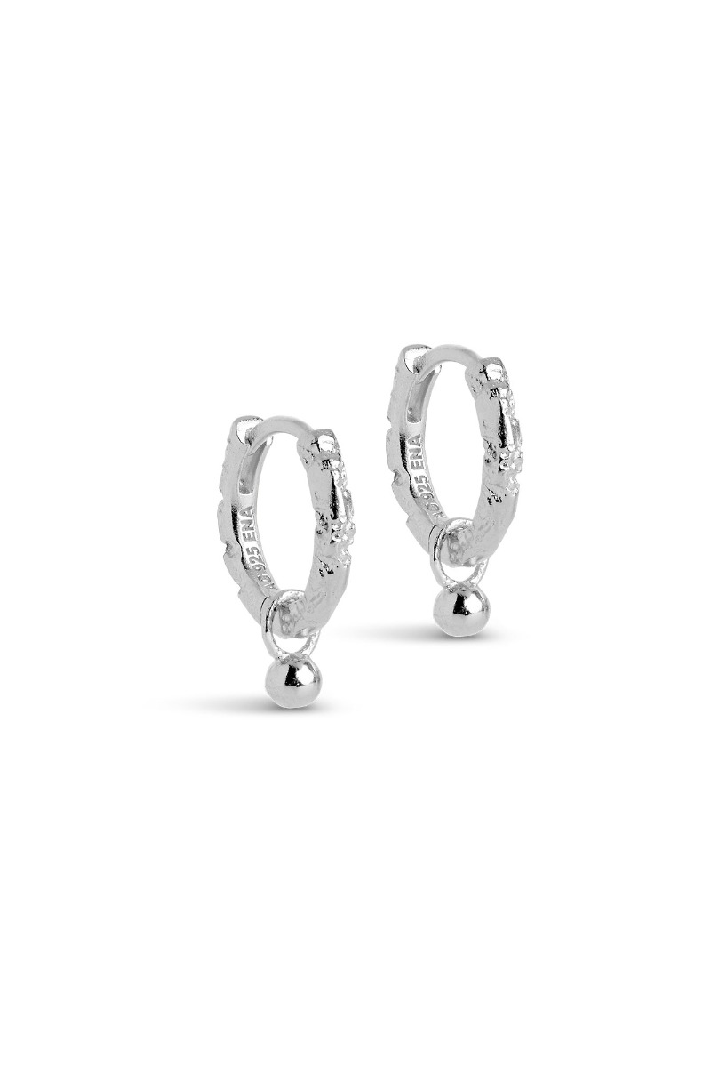 Enamel øreringe Hoops Belle Silver