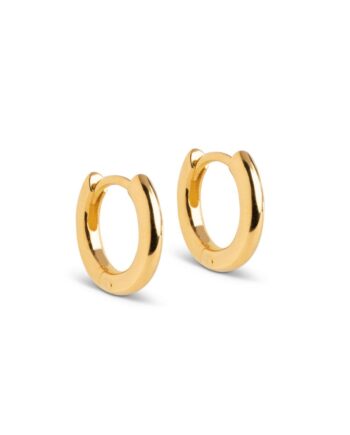 Enamel øreringe Hoops Chunky Classic   Mm Gold