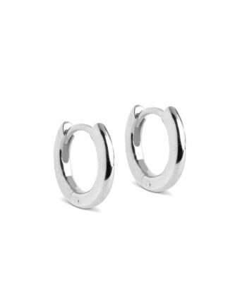Enamel øreringe Hoops Chunky Classic   Mm Silver