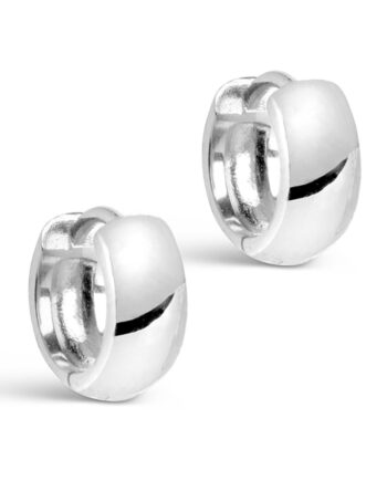 Enamel øreringe Hoops  Classic Wide 11 Mm Silver