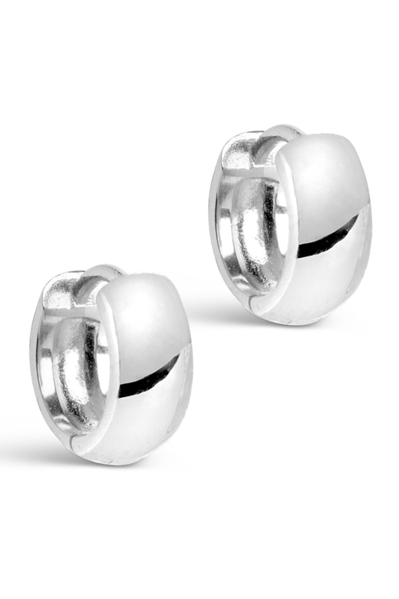 Enamel øreringe Hoops Classic Wide 11 Mm Silver