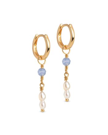 Enamel øreringe Hoops  Liva Blue Quartz