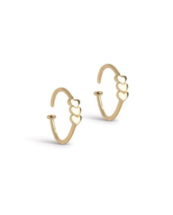 Enamel øreringe Hoops  Twistie Love Gold