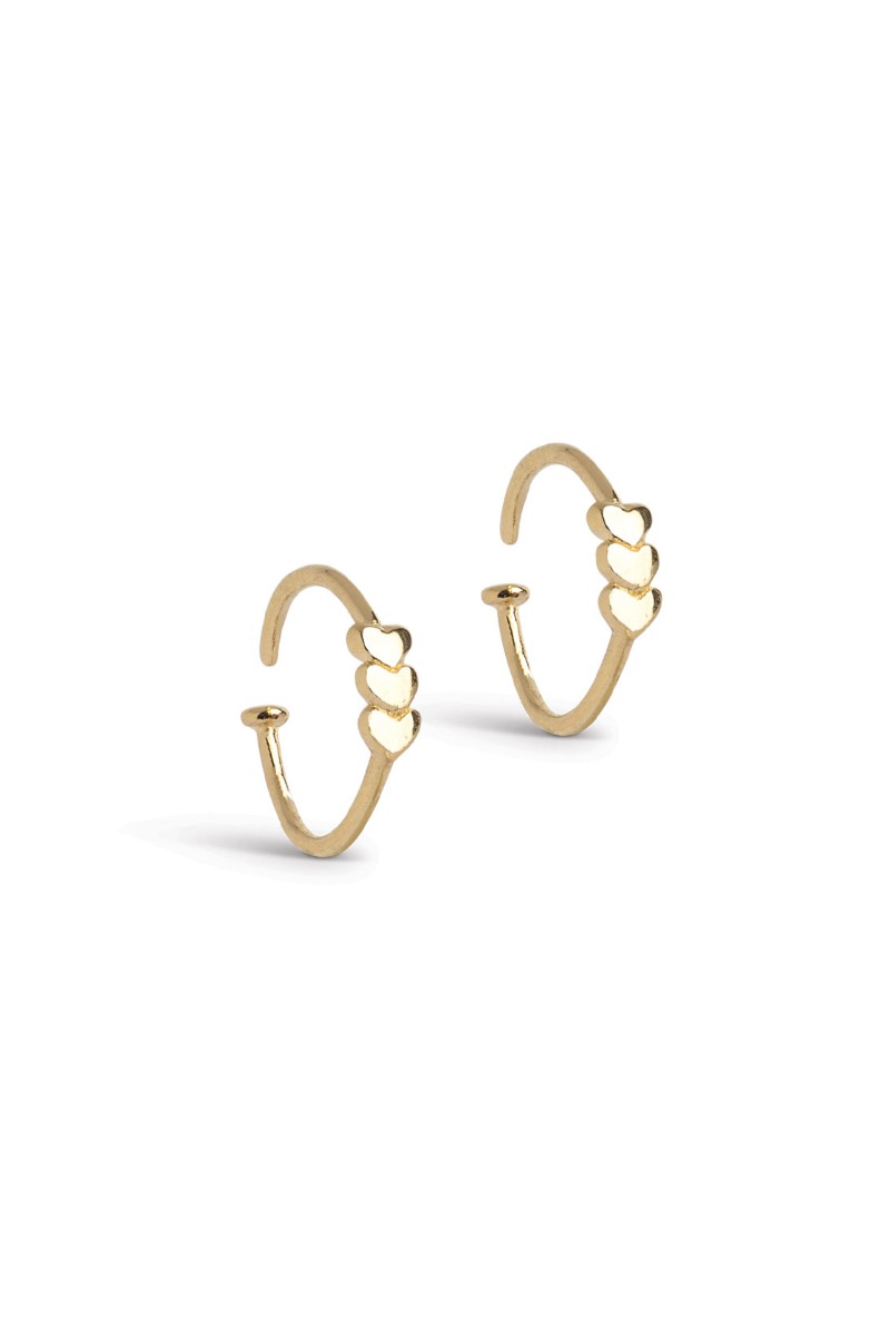 Enamel øreringe Hoops Twistie Love Gold