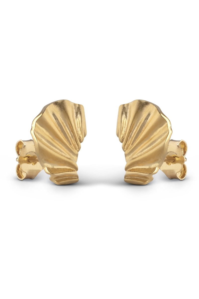Enamel øreringe Mini Wave Gold