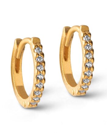 Enamel øreringe Petite Flora Hoops   Mm Gold