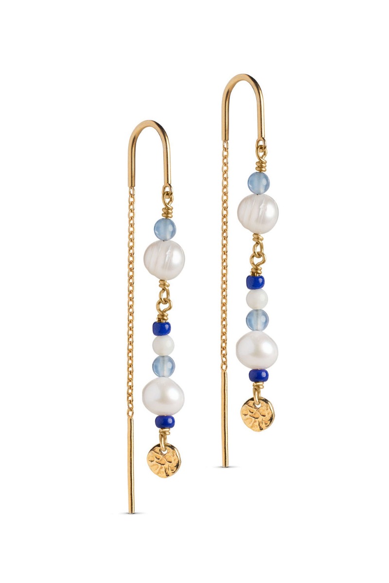 Enamel øreringe Sofia Earring Marine Gold
