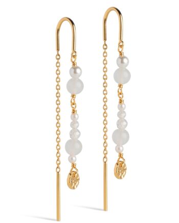 Enamel øreringe Sofia White And Pearls Guld