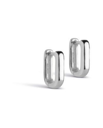 Enamel øreringe Square Hoops 12 Mm Sølv
