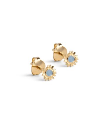 Enamel øreringe Studs  Mini Sunshine Steel Blue